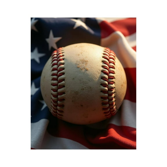 Paint By Numbers Kit for Adults Beginner - DIY Baseball On Flag Fabric Canvas Painting Kits for Adults, Frameless Paint By Number for Adults for Home Wall Decor 16x20 Inch