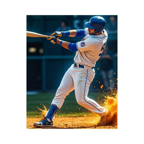 Paint By Numbers Kit for Adults Beginner - DIY Baseball Player Swinging Action Canvas Painting Kits for Adults, Frameless Paint By Number for Adults for Home Wall Decor 16x20 Inch