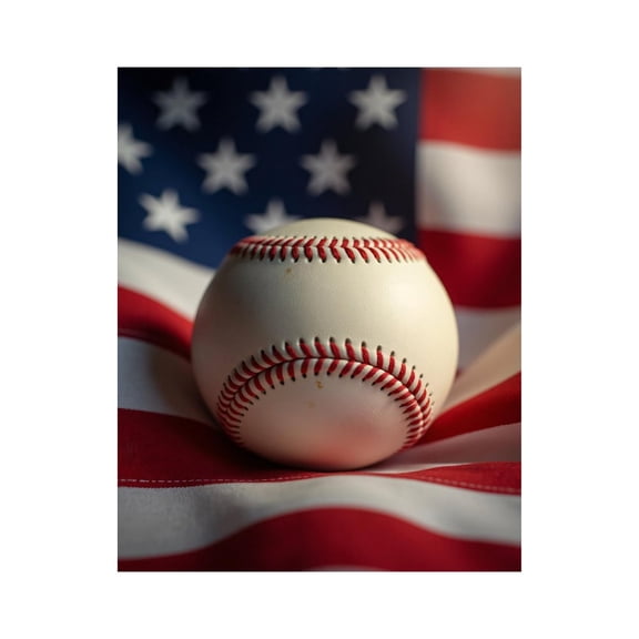 Paint By Numbers Kit for Adults Beginner - DIY Baseball On Stars And Stripes Canvas Painting Kits for Adults, Frameless Paint By Number for Adults for Home Wall Decor 16x20 Inch