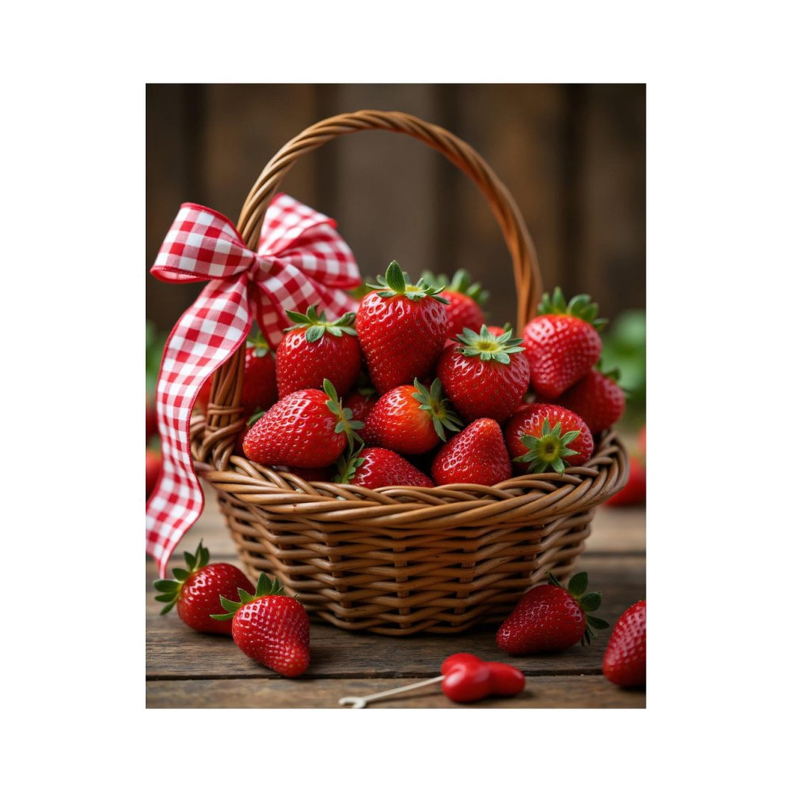 Paint By Numbers Kit for Adults Beginner - DIY Basket Of Fresh Strawberries Canvas Painting Kits for Adults, Frameless Paint By Number for Adults for Home Wall Decor 16x20 Inch