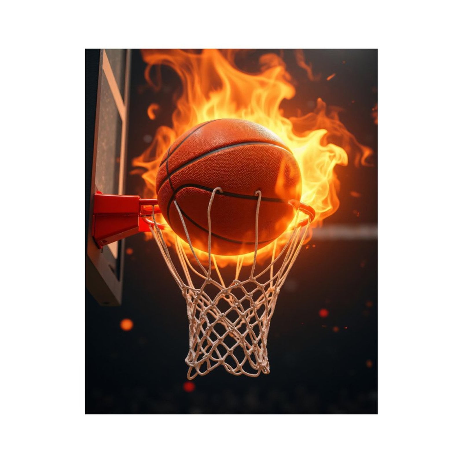 Paint By Numbers Kit for Adults Beginner - DIY Basketball On Fire Slam Dunk Canvas Painting Kits for Adults, Frameless Paint By Number for Adults for Home Wall Decor 16x20 Inch
