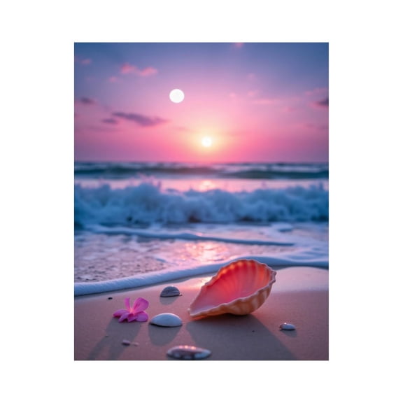 Paint By Numbers Kit for Adults Beginner - DIY Beach Sunset Seashell Ocean Waves Canvas Painting Kits for Adults, Frameless Paint By Number for Adults for Home Wall Decor 16x20 Inch
