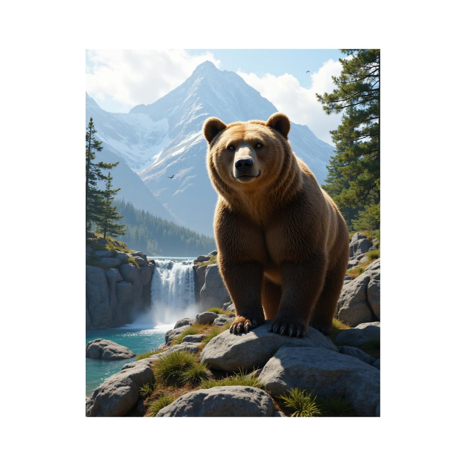Paint By Numbers Kit for Adults Beginner - DIY Bear In Mountain Paradise Canvas Painting Kits for Adults, Frameless Paint By Number for Adults for Home Wall Decor 16x20 Inch