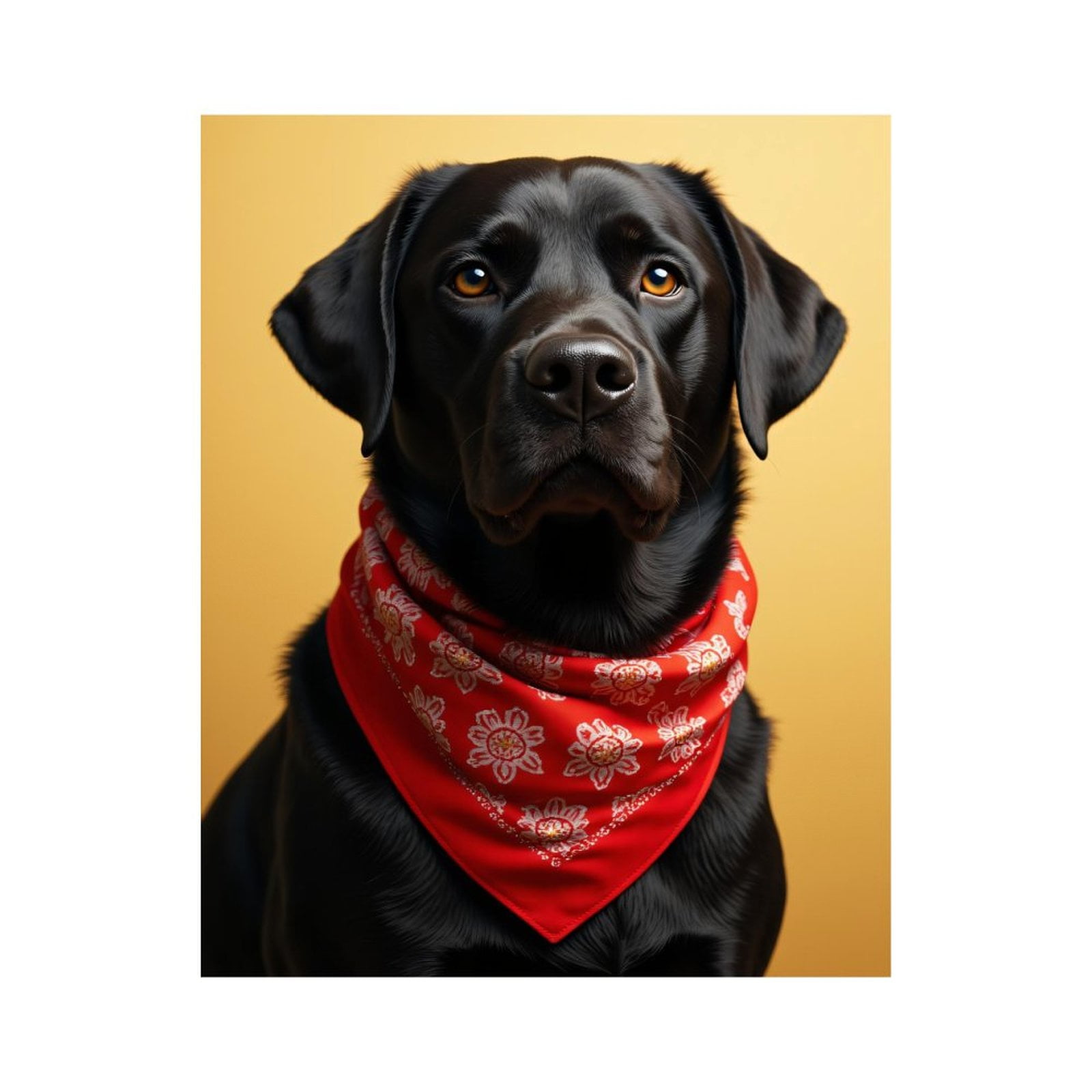 Paint By Numbers Kit for Adults Beginner - DIY Black Dog Red Bandana Portrait Canvas Painting Kits for Adults, Frameless Paint By Number for Adults for Home Wall Decor 16x20 Inch