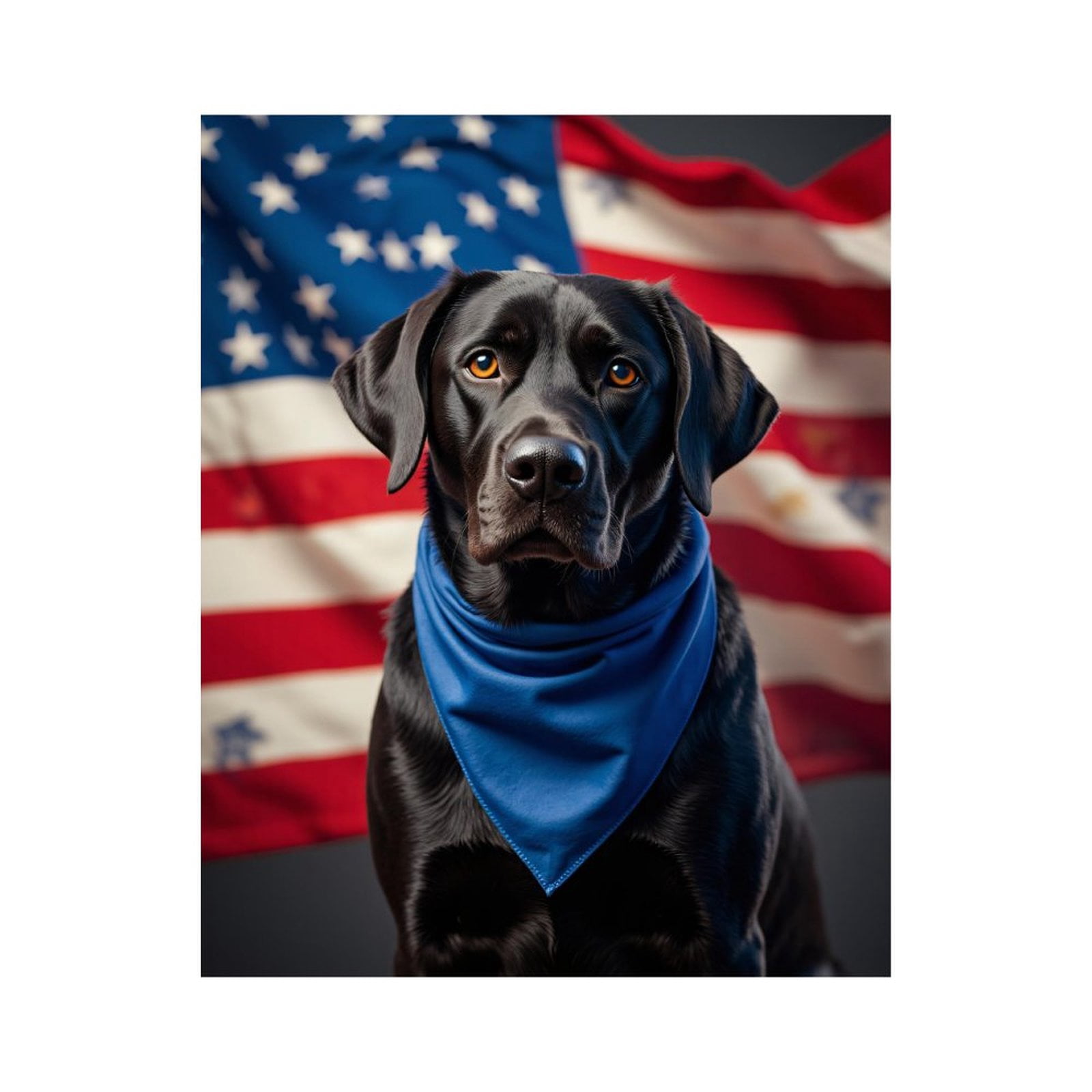 Paint By Numbers Kit for Adults Beginner - DIY Black Labrador Blue Bandana Flag Canvas Painting Kits for Adults, Frameless Paint By Number for Adults for Home Wall Decor 16x20 Inch