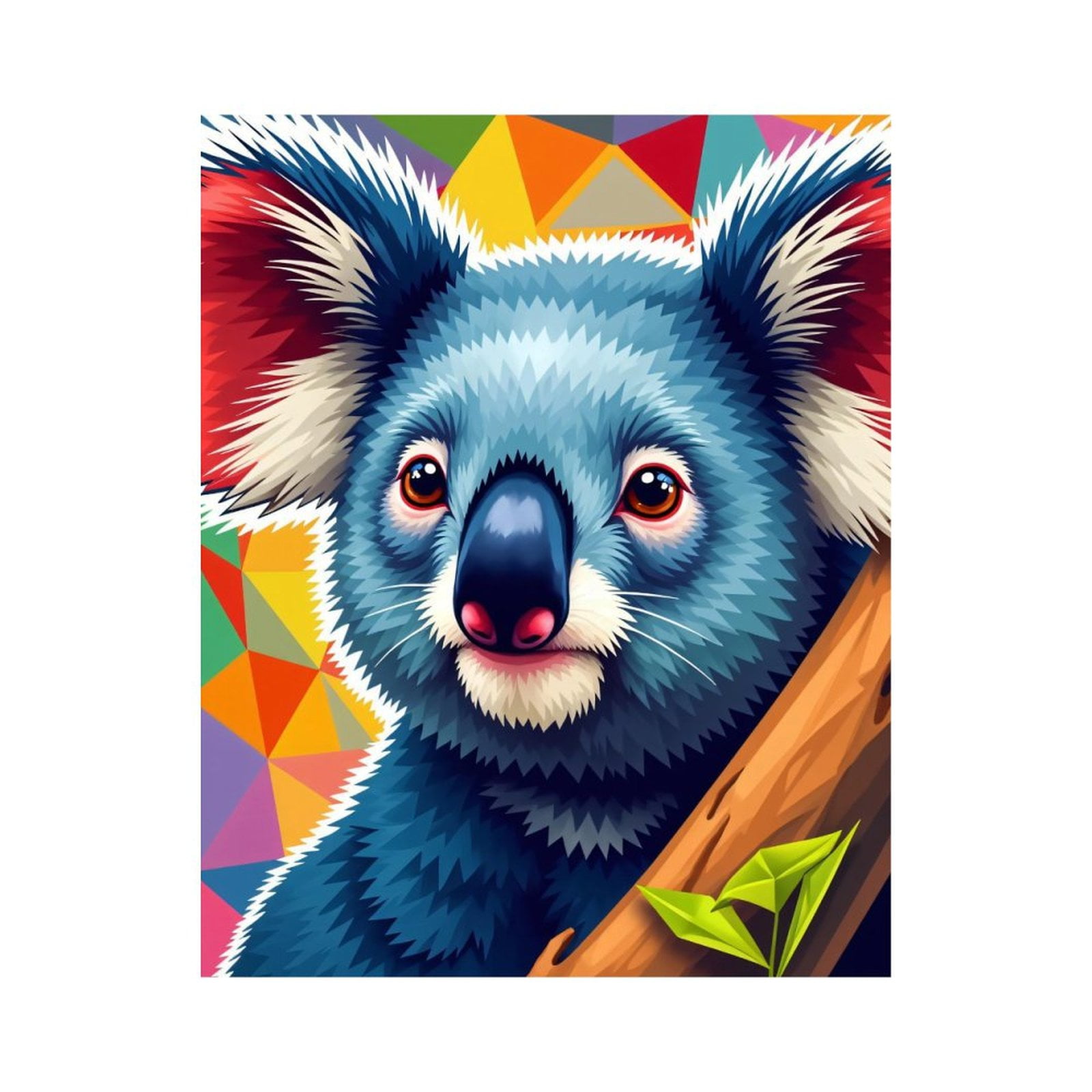 Paint By Numbers Kit for Adults Beginner - DIY Blue Koala Colorful Geometric Art Canvas Painting Kits for Adults, Frameless Paint By Number for Adults for Home Wall Decor 16x20 Inch