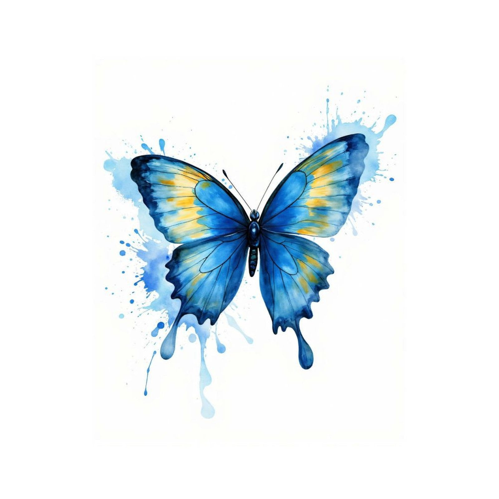 Paint By Numbers Kit for Adults Beginner - DIY Blue Watercolor Butterfly Art Canvas Painting Kits for Adults, Frameless Paint By Number for Adults for Home Wall Decor 16x20 Inch