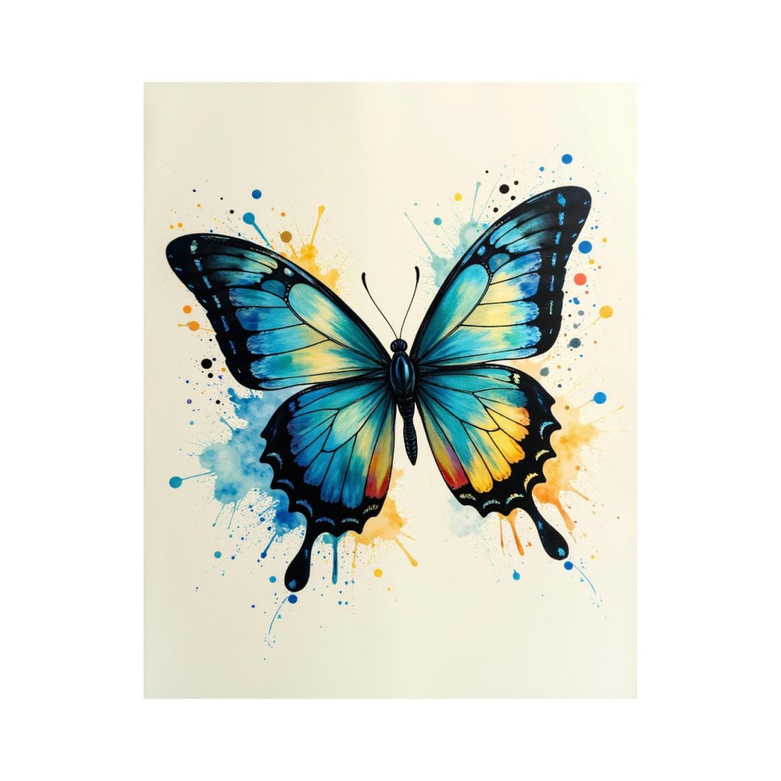 Paint By Numbers Kit for Adults Beginner - DIY Blue Yellow Butterfly ...