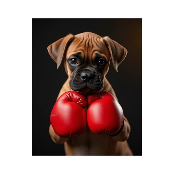 Paint By Numbers Kit for Adults Beginner - DIY Boxing Puppy With Red Gloves Canvas Painting Kits for Adults, Frameless Paint By Number for Adults for Home Wall Decor 16x20 Inch