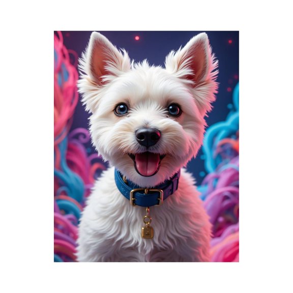 Paint By Numbers Kit for Adults Beginner - DIY Bright Eyed Dog With Colorful Background Canvas Painting Kits for Adults, Frameless Paint By Number for Adults for Home Wall Decor 16x20 Inch