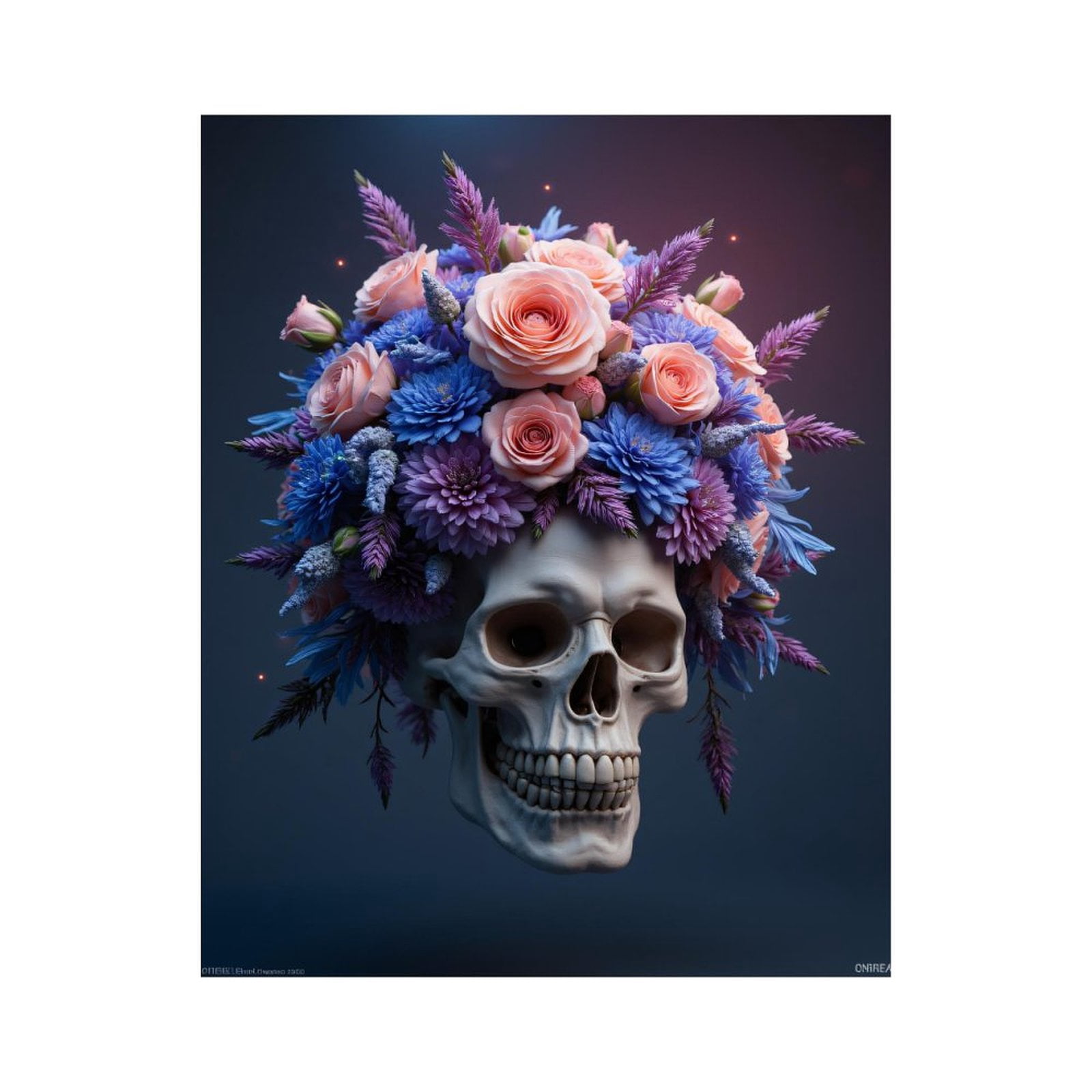 Paint By Numbers Kit for Adults Beginner - DIY Bright Floral Skull Art Canvas Painting Kits for Adults, Frameless Paint By Number for Adults for Home Wall Decor 16x20 Inch