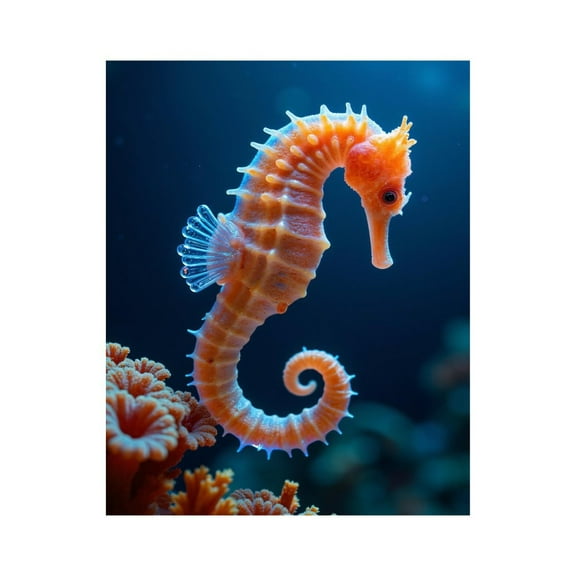 Paint By Numbers Kit for Adults Beginner - DIY Bright Seahorse Underwater Coral Canvas Painting Kits for Adults, Frameless Paint By Number for Adults for Home Wall Decor 16x20 Inch