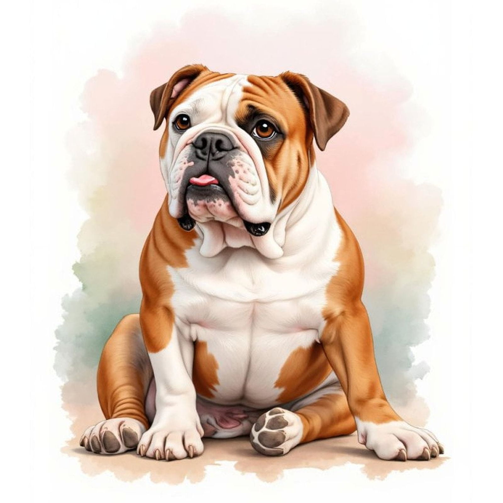 Paint By Numbers Kit for Adults Beginner - DIY Bulldog Portrait Colorful Art Canvas Painting Kits for Adults, Frameless Paint By Number for Adults for Home Wall Decor 16x20 Inch