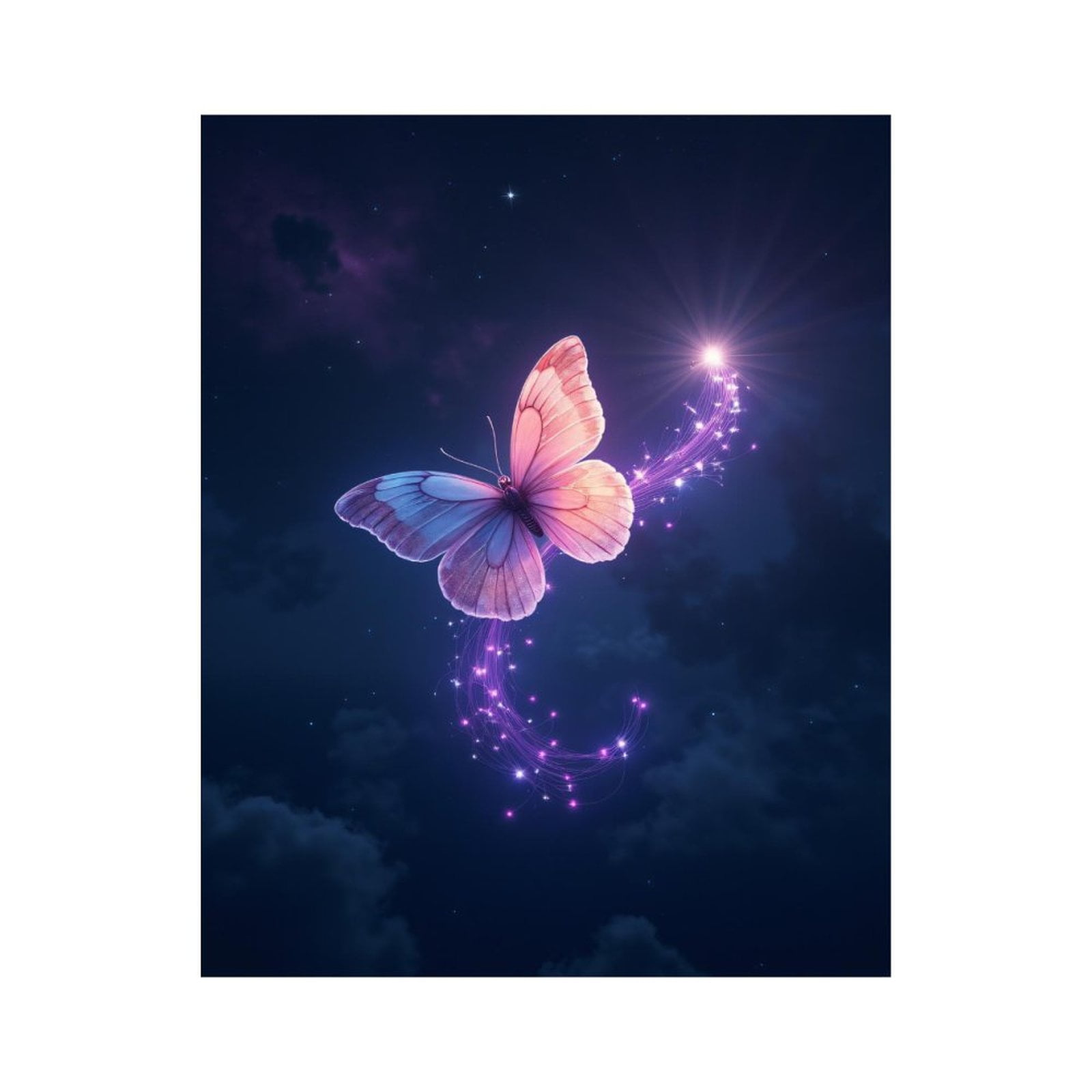 Paint By Numbers Kit for Adults Beginner - DIY Butterfly Night Sparkling Flight Canvas Painting Kits for Adults, Frameless Paint By Number for Adults for Home Wall Decor 16x20 Inch
