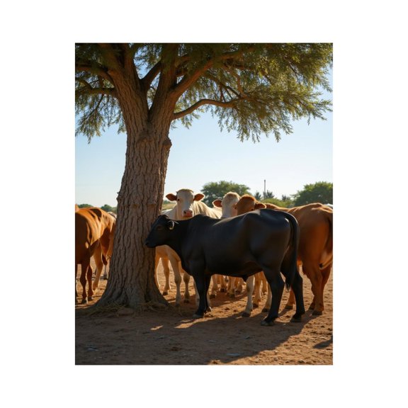 Paint By Numbers Kit for Adults Beginner - DIY Calm Cattle Under Tree Shade Canvas Painting Kits for Adults, Frameless Paint By Number for Adults for Home Wall Decor 16x20 Inch