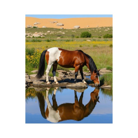 Paint By Numbers Kit for Adults Beginner - DIY Calm Horse Reflection In Nature Canvas Painting Kits for Adults, Frameless Paint By Number for Adults for Home Wall Decor 16x20 Inch
