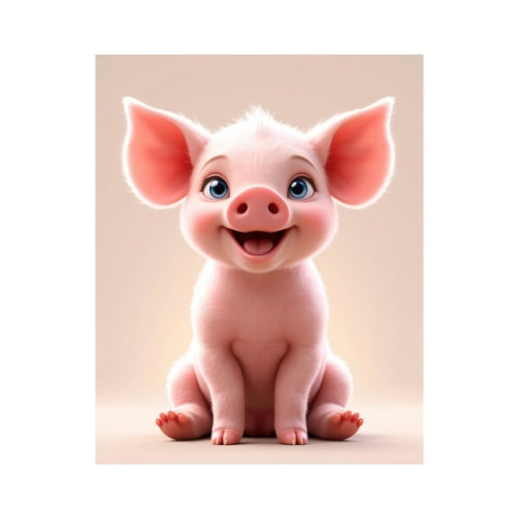 Paint By Numbers Kit for Adults Beginner - DIY Cartoon Piglet Smiling Cute Face Canvas Painting Kits for Adults, Frameless Paint By Number for Adults for Home Wall Decor 16x20 Inch