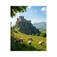 thumbnail image 1 of Paint By Numbers Kit for Adults Beginner - DIY Castle On Hill With Grazing Sheep Canvas Painting Kits for Adults, Frameless Paint By Number for Adults for Home Wall Decor 16x20 Inch, 1 of 7
