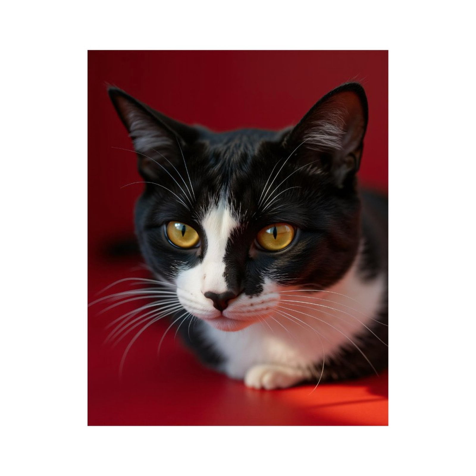 Paint By Numbers Kit for Adults Beginner - DIY Cat Black White Golden Eyes Canvas Painting Kits for Adults, Frameless Paint By Number for Adults for Home Wall Decor 16x20 Inch