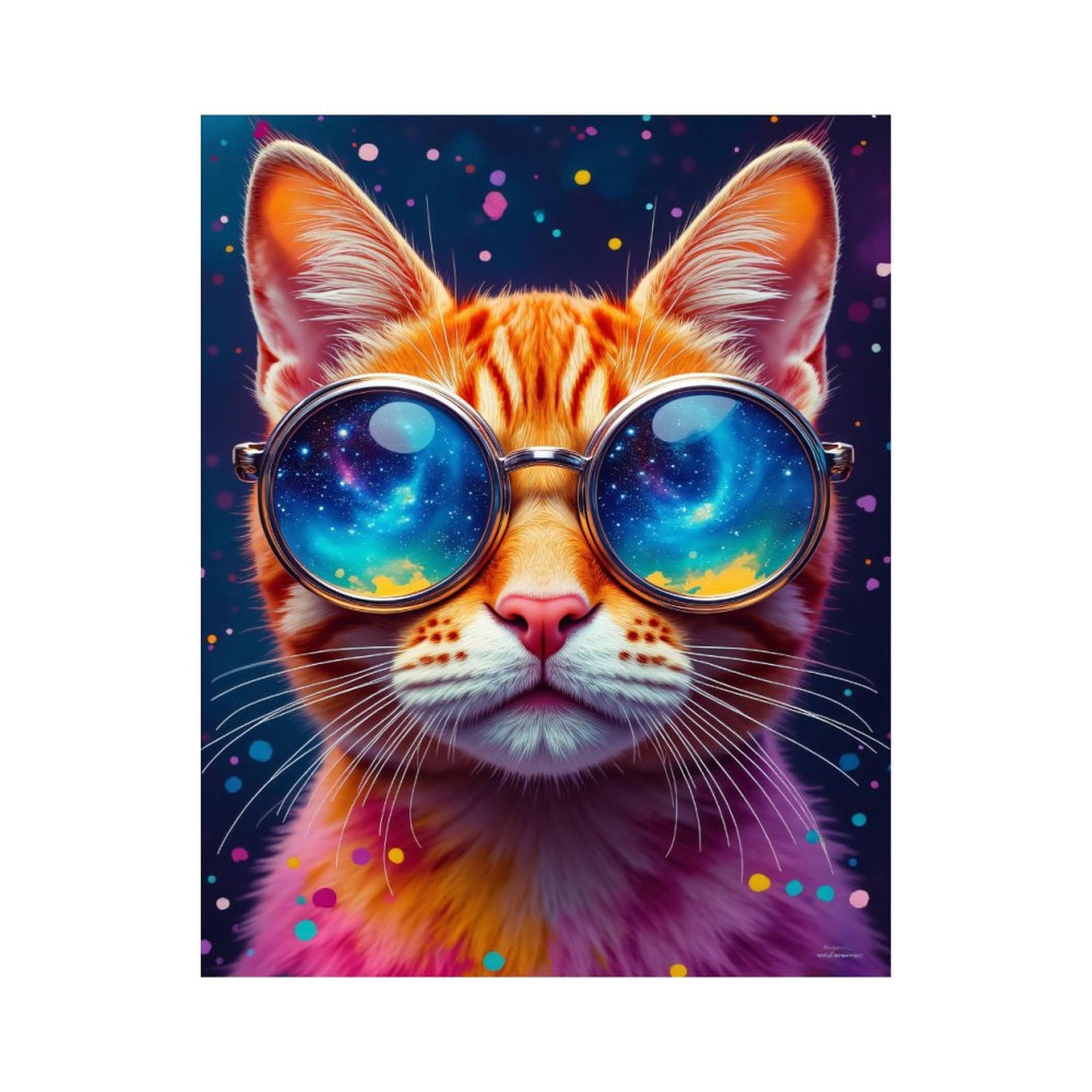 Paint By Numbers Kit for Adults Beginner - DIY Cat Galactic Glasses Art Canvas Painting Kits for Adults, Frameless Paint By Number for Adults for Home Wall Decor 16x20 Inch