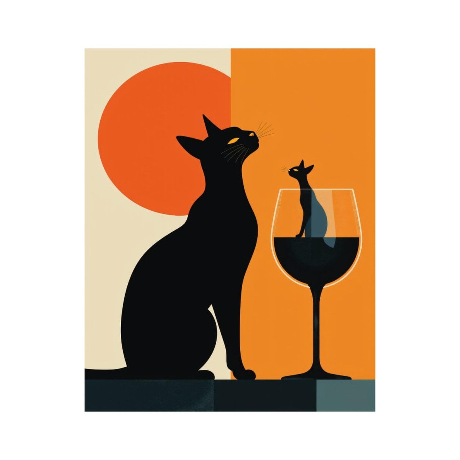 Paint By Numbers Kit for Adults Beginner - DIY Cat Silhouette Abstract Art 디자인 Canvas Painting Kits for Adults, Frameless Paint By Number for Adults for Home Wall Decor 16x20 Inch