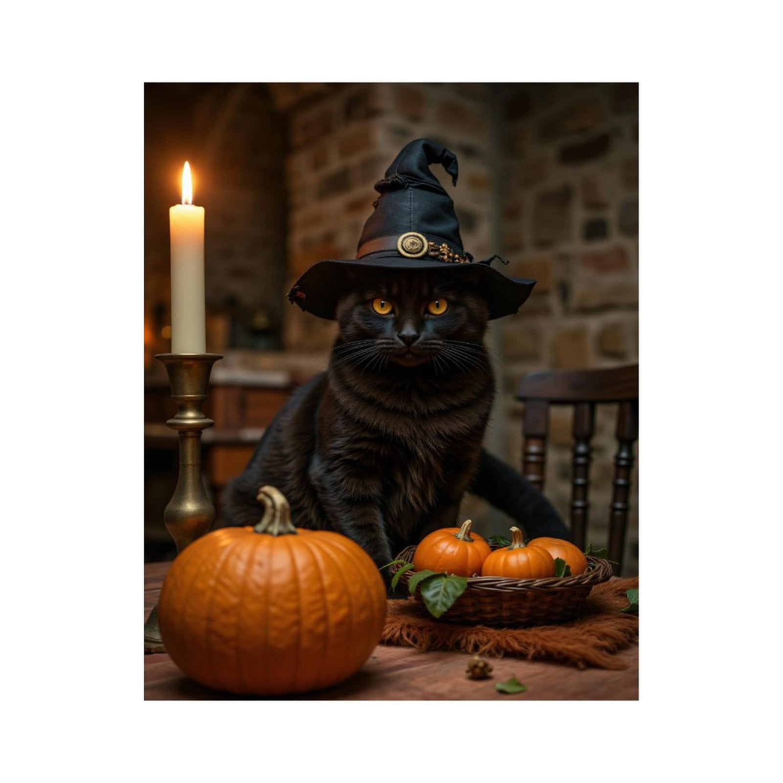 Paint By Numbers Kit for Adults Beginner - DIY Cat Witch Hat Candle Pumpkins Canvas Painting Kits for Adults, Frameless Paint By Number for Adults for Home Wall Decor 16x20 Inch