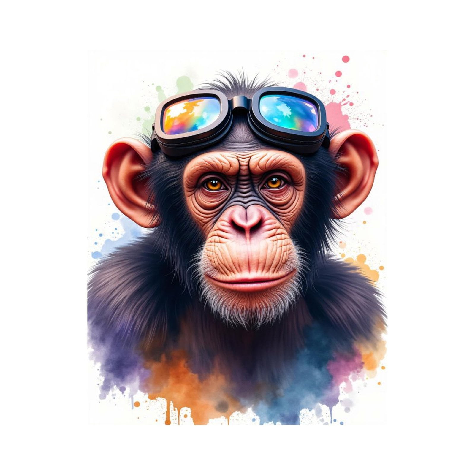Paint By Numbers Kit for Adults Beginner - DIY Chimp Colorful Goggles Art Canvas Painting Kits for Adults, Frameless Paint By Number for Adults for Home Wall Decor 16x20 Inch