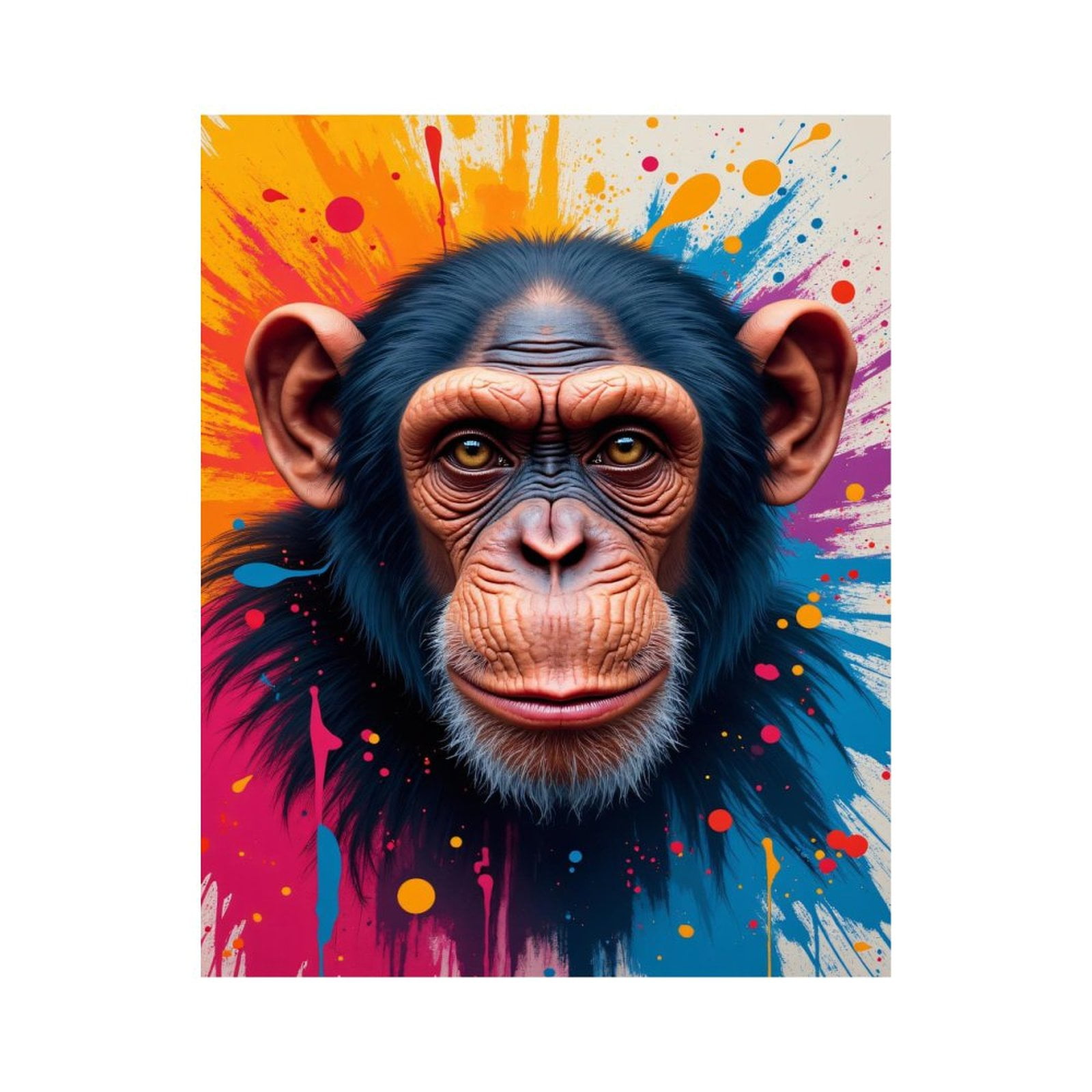 Paint By Numbers Kit for Adults Beginner - DIY Chimpanzee Colorful Abstract Art Canvas Painting Kits for Adults, Frameless Paint By Number for Adults for Home Wall Decor 16x20 Inch
