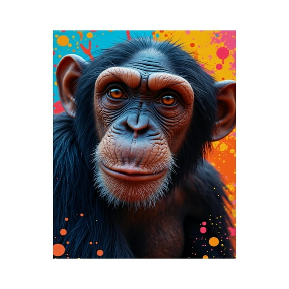 Paint By Numbers Kit for Adults Beginner - DIY Chimpanzee Colorful Abstract Portrait Canvas Painting Kits for Adults, Frameless Paint By Number for Adults for Home Wall Decor 16x20 Inch