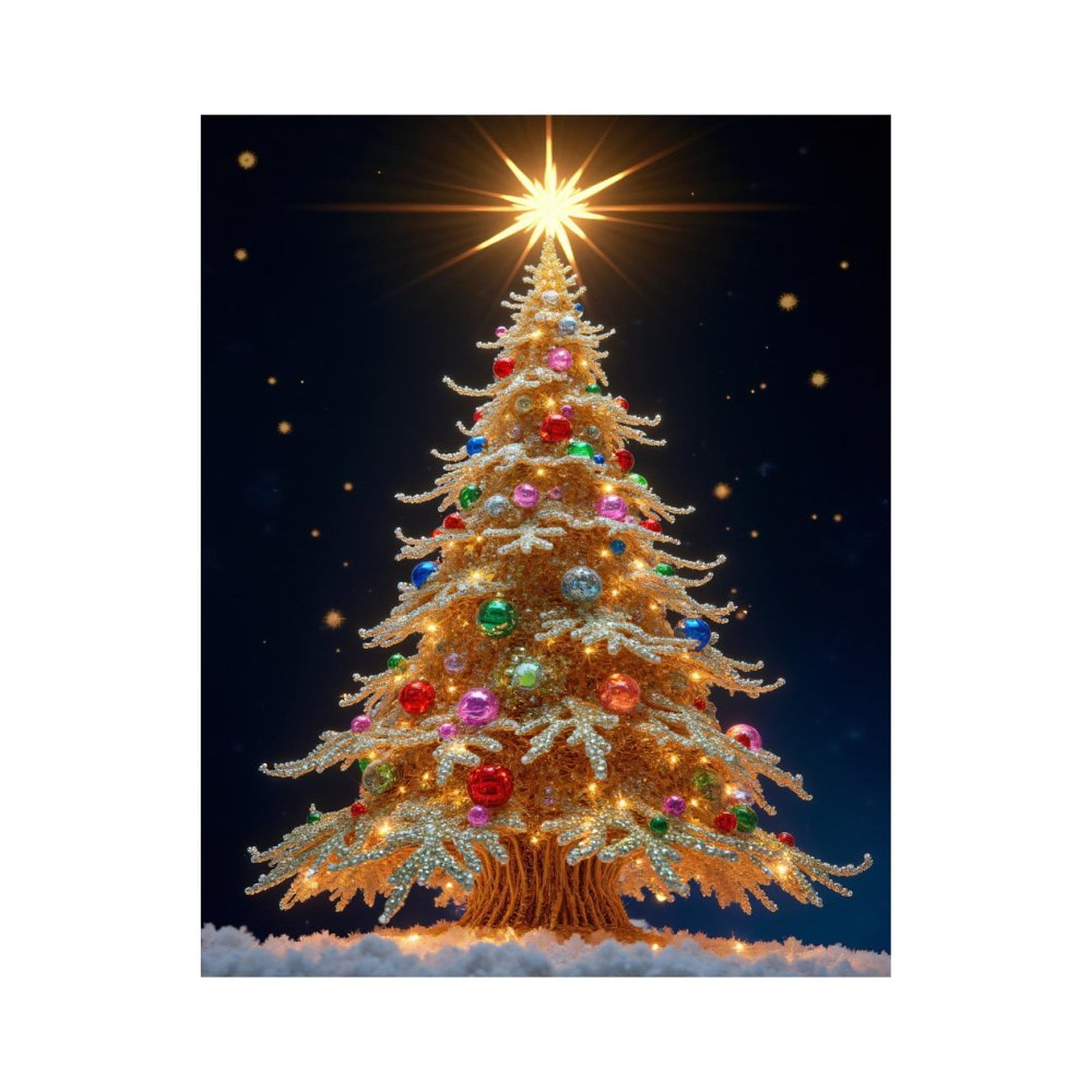 Paint By Numbers Kit for Adults Beginner - DIY Christmas Tree Lights Festive Decorations Canvas Painting Kits for Adults, Frameless Paint By Number for Adults for Home Wall Decor 16x20 Inch