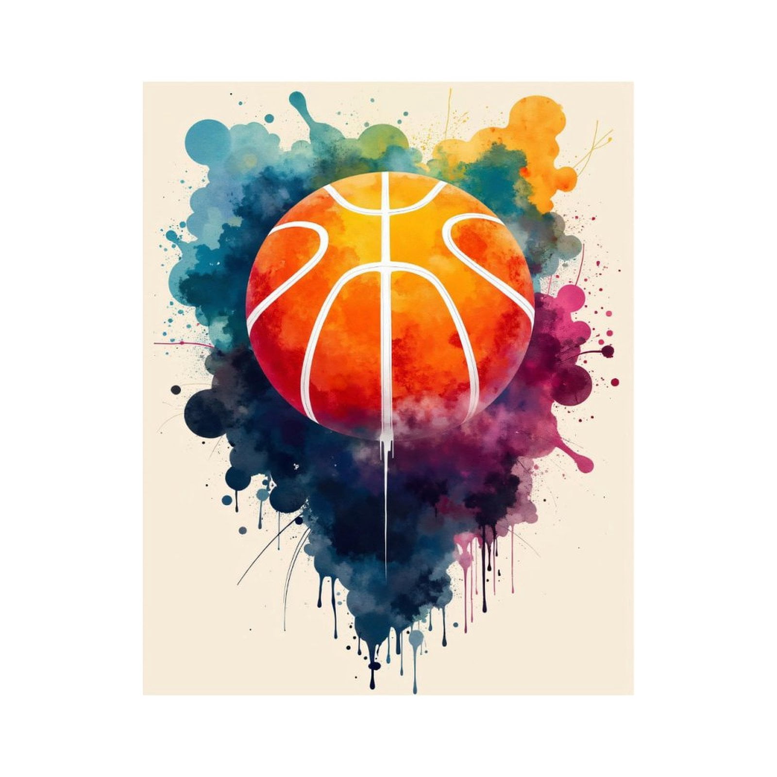 Paint By Numbers Kit for Adults Beginner - DIY Colorful Abstract Basketball Art Canvas Painting Kits for Adults, Frameless Paint By Number for Adults for Home Wall Decor 16x20 Inch