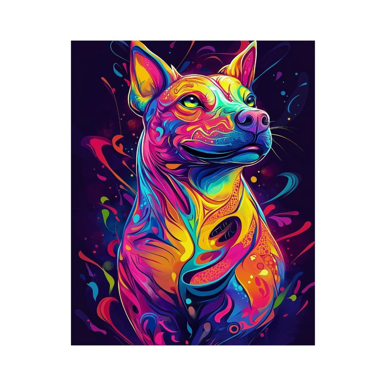 Paint By Numbers Kit for Adults Beginner - DIY Colorful Abstract Dog Art Canvas Painting Kits for Adults, Frameless Paint By Number for Adults for Home Wall Decor 16x20 Inch