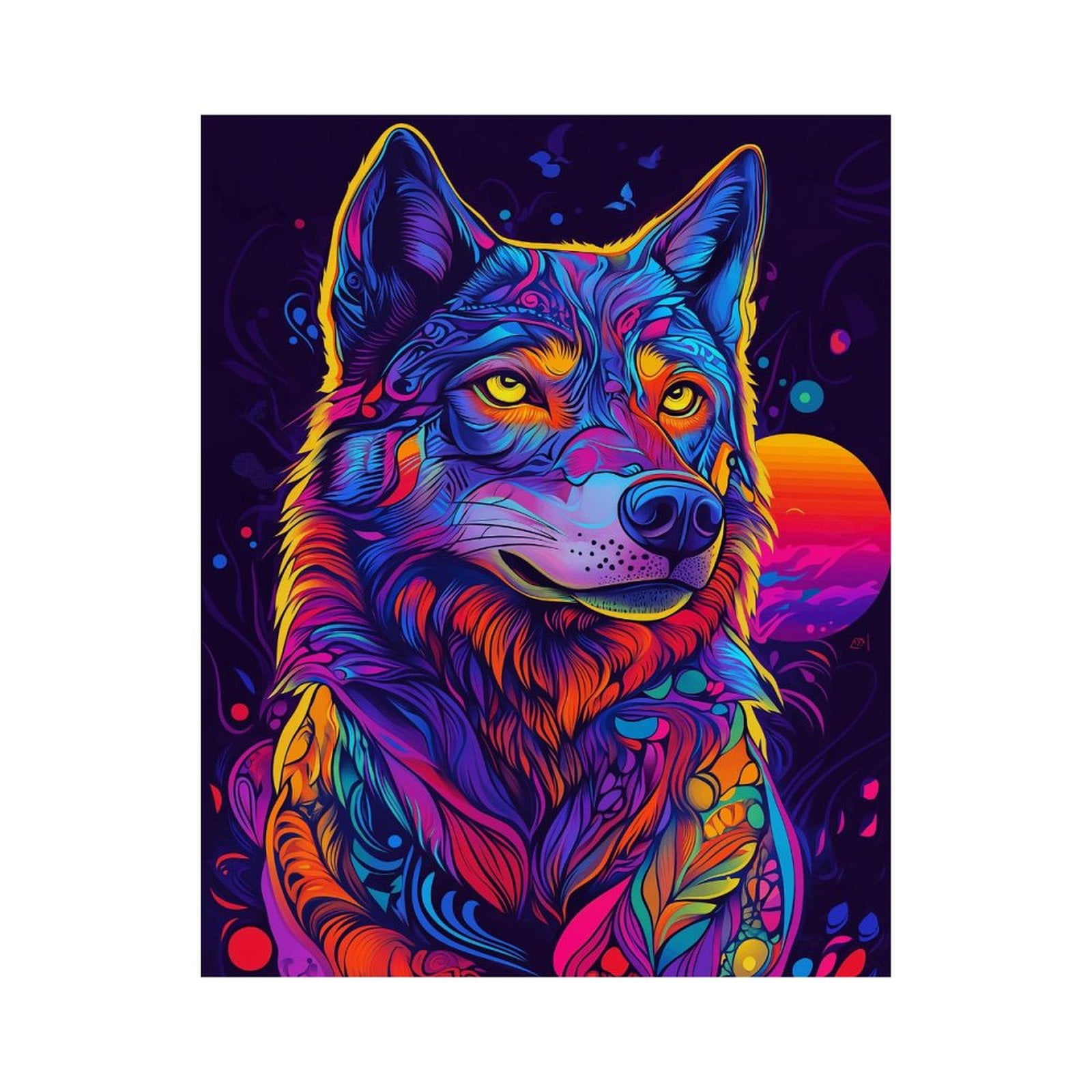Paint By Numbers Kit for Adults Beginner - DIY Colorful Abstract Wolf Art Design Canvas Painting Kits for Adults, Frameless Paint By Number for Adults for Home Wall Decor 16x20 Inch