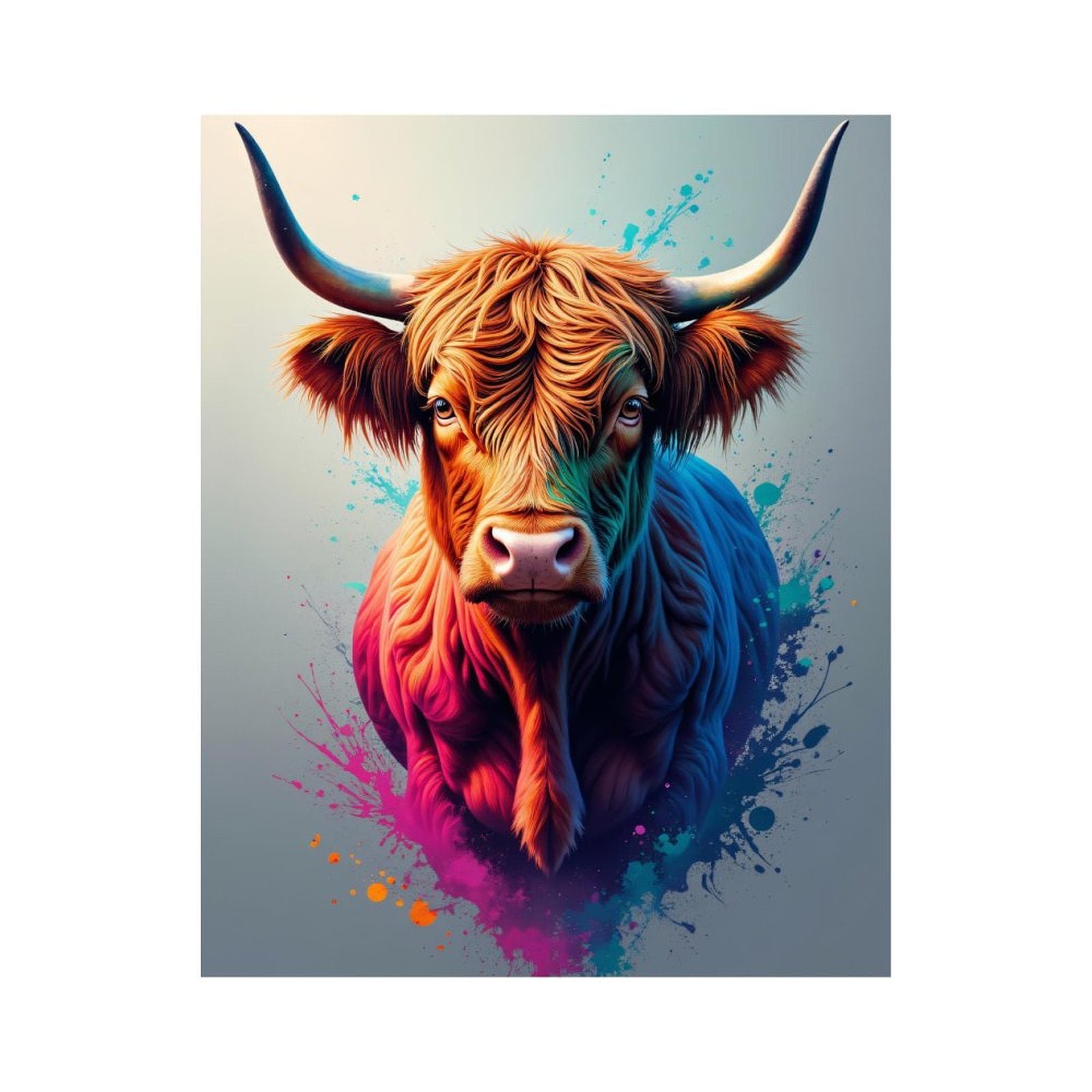 Paint By Numbers Kit for Adults Beginner - DIY Colorful Animal Art Splatter Design Canvas Painting Kits for Adults, Frameless Paint By Number for Adults for Home Wall Decor 16x20 Inch