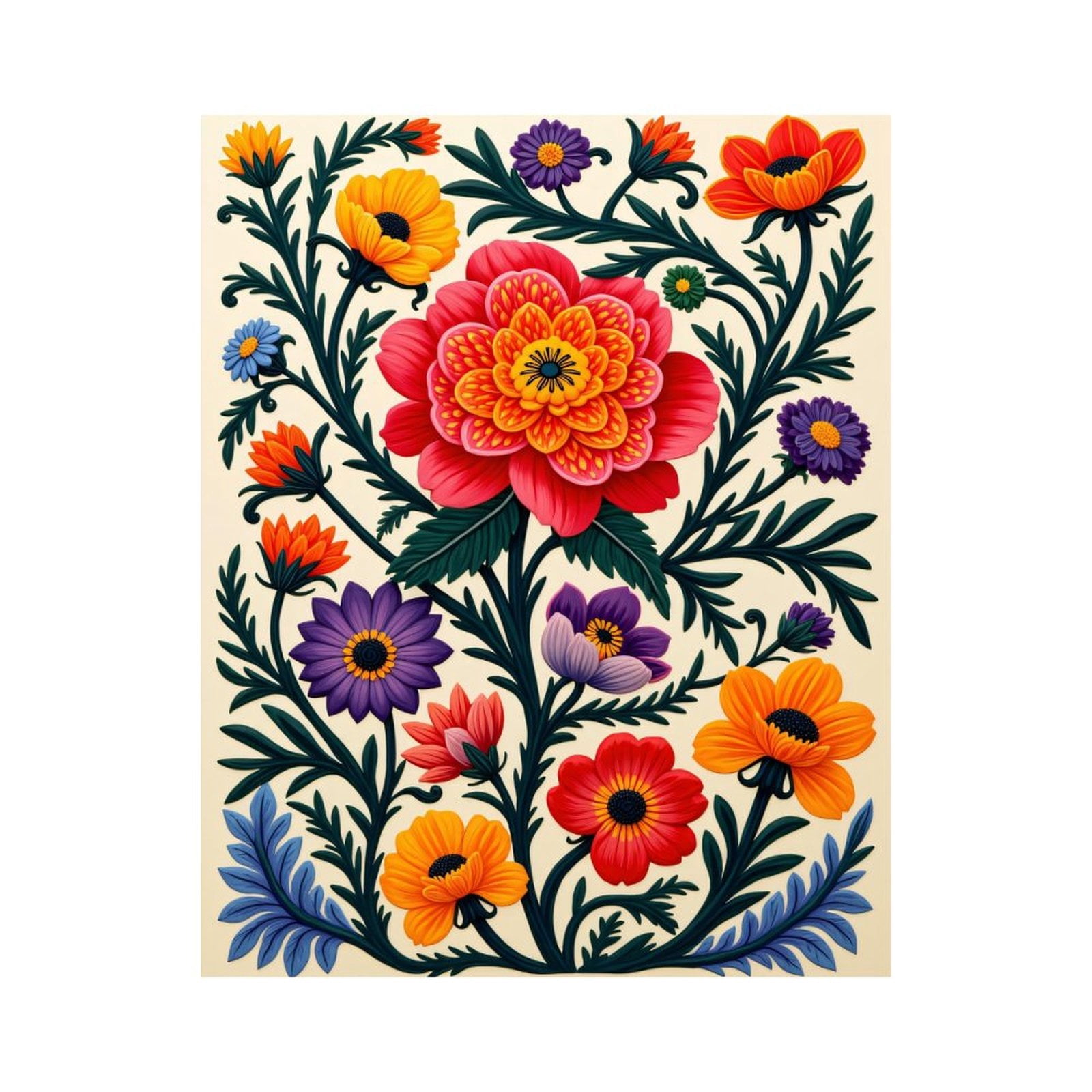Paint By Numbers Kit for Adults Beginner - DIY Colorful Botanical Floral Art Canvas Painting Kits for Adults, Frameless Paint By Number for Adults for Home Wall Decor 16x20 Inch