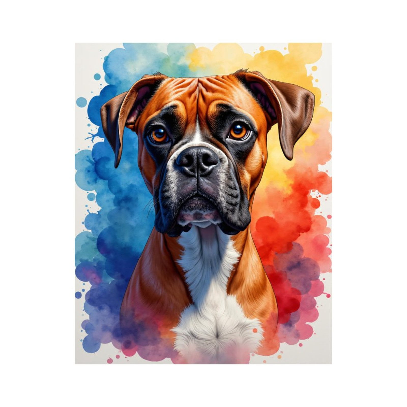 Paint By Numbers Kit for Adults Beginner - DIY Colorful Boxer Dog Portrait Art Canvas Painting Kits for Adults, Frameless Paint By Number for Adults for Home Wall Decor 16x20 Inch