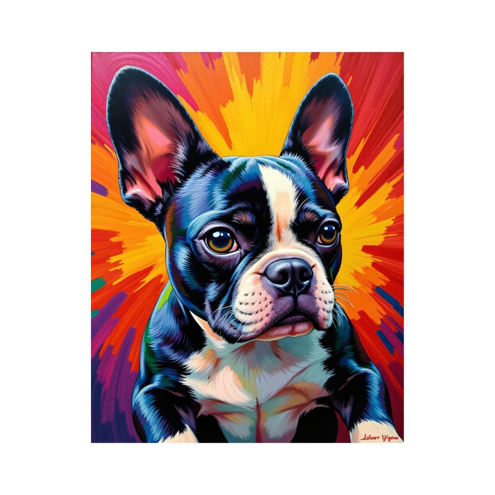 Paint By Numbers Kit for Adults Beginner - DIY Colorful Bulldog Art Explosion Canvas Painting Kits for Adults, Frameless Paint By Number for Adults for Home Wall Decor 16x20 Inch