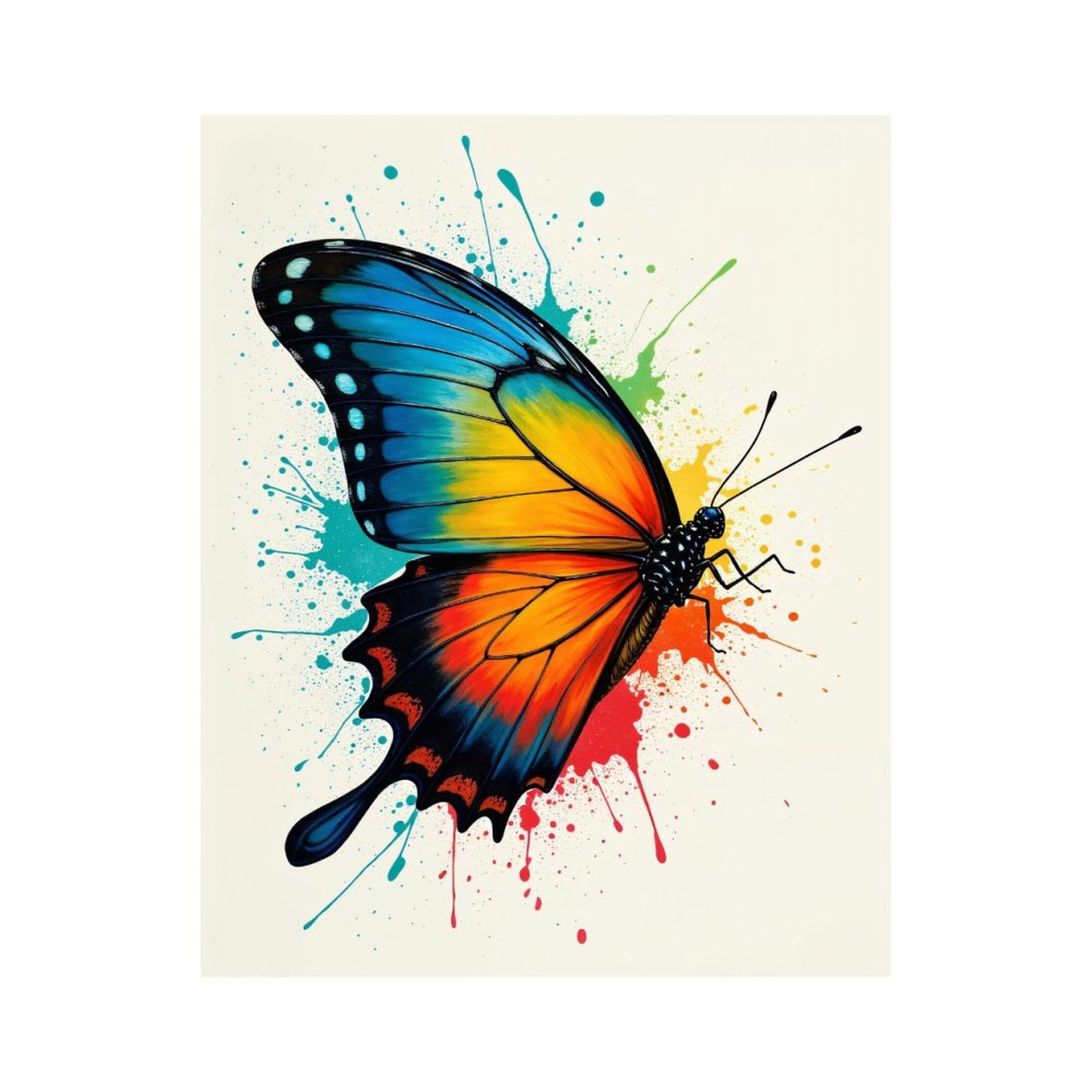 Paint By Numbers Kit for Adults Beginner - DIY Colorful Butterfly Abstract Art Canvas Painting Kits for Adults, Frameless Paint By Number for Adults for Home Wall Decor 16x20 Inch