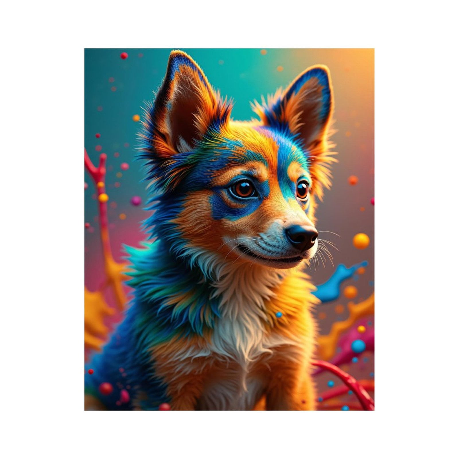 Paint By Numbers Kit for Adults Beginner - DIY Colorful Canine Art Imagination Canvas Painting Kits for Adults, Frameless Paint By Number for Adults for Home Wall Decor 16x20 Inch