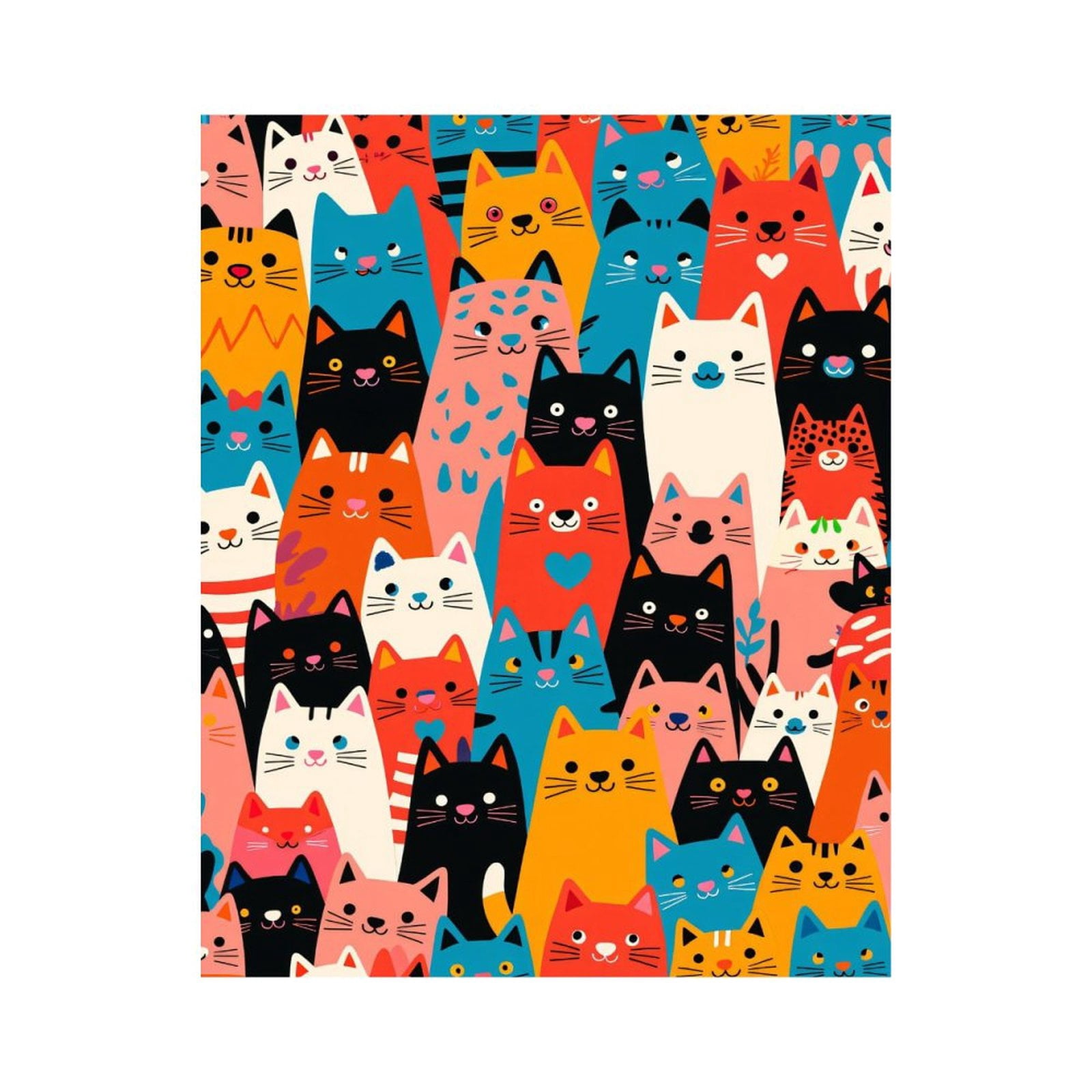 Paint By Numbers Kit for Adults Beginner - DIY Colorful Cat Pattern Art Design Canvas Painting Kits for Adults, Frameless Paint By Number for Adults for Home Wall Decor 16x20 Inch