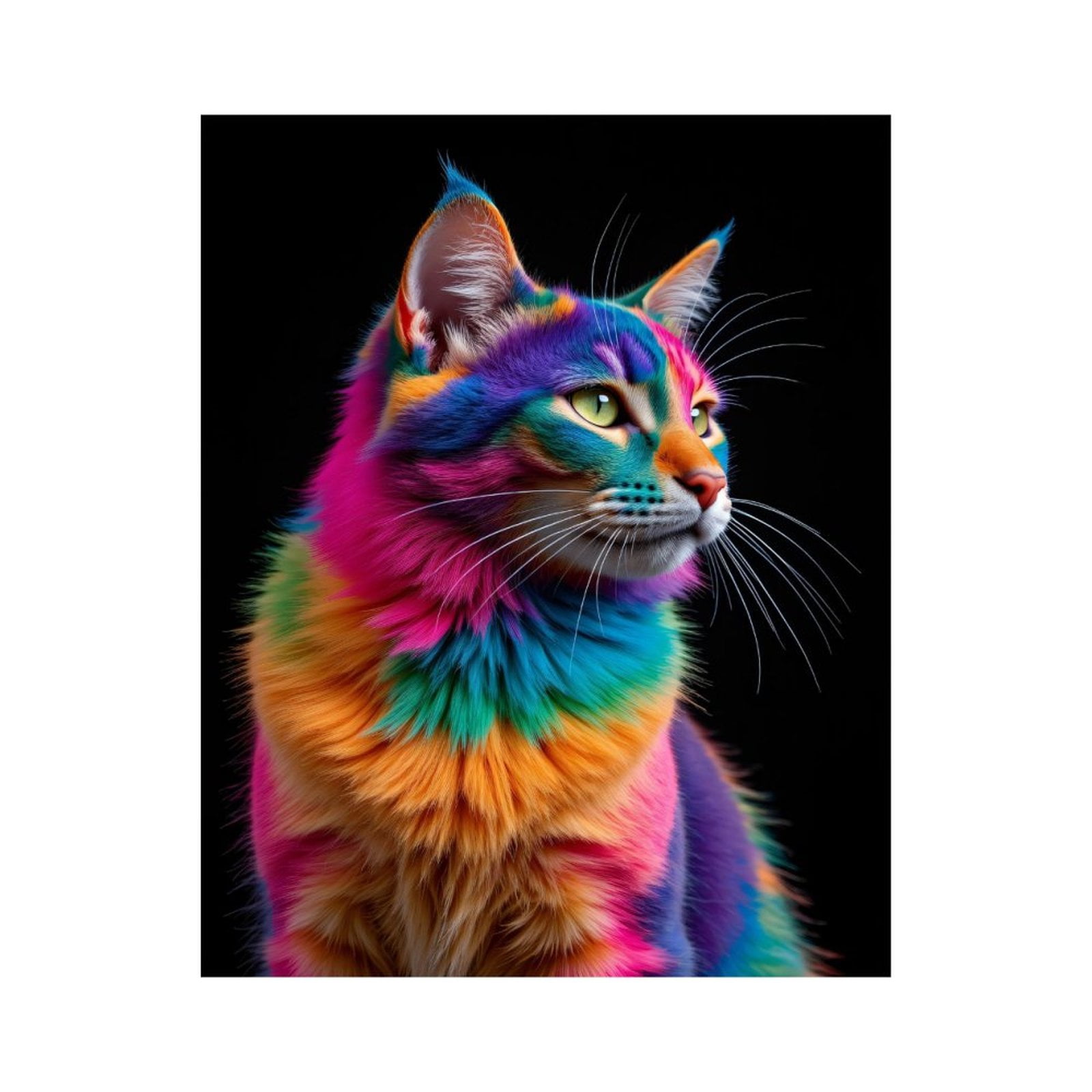 Paint By Numbers Kit for Adults Beginner - DIY Colorful Cat Vivid Portrait Art Canvas Painting Kits for Adults, Frameless Paint By Number for Adults for Home Wall Decor 16x20 Inch