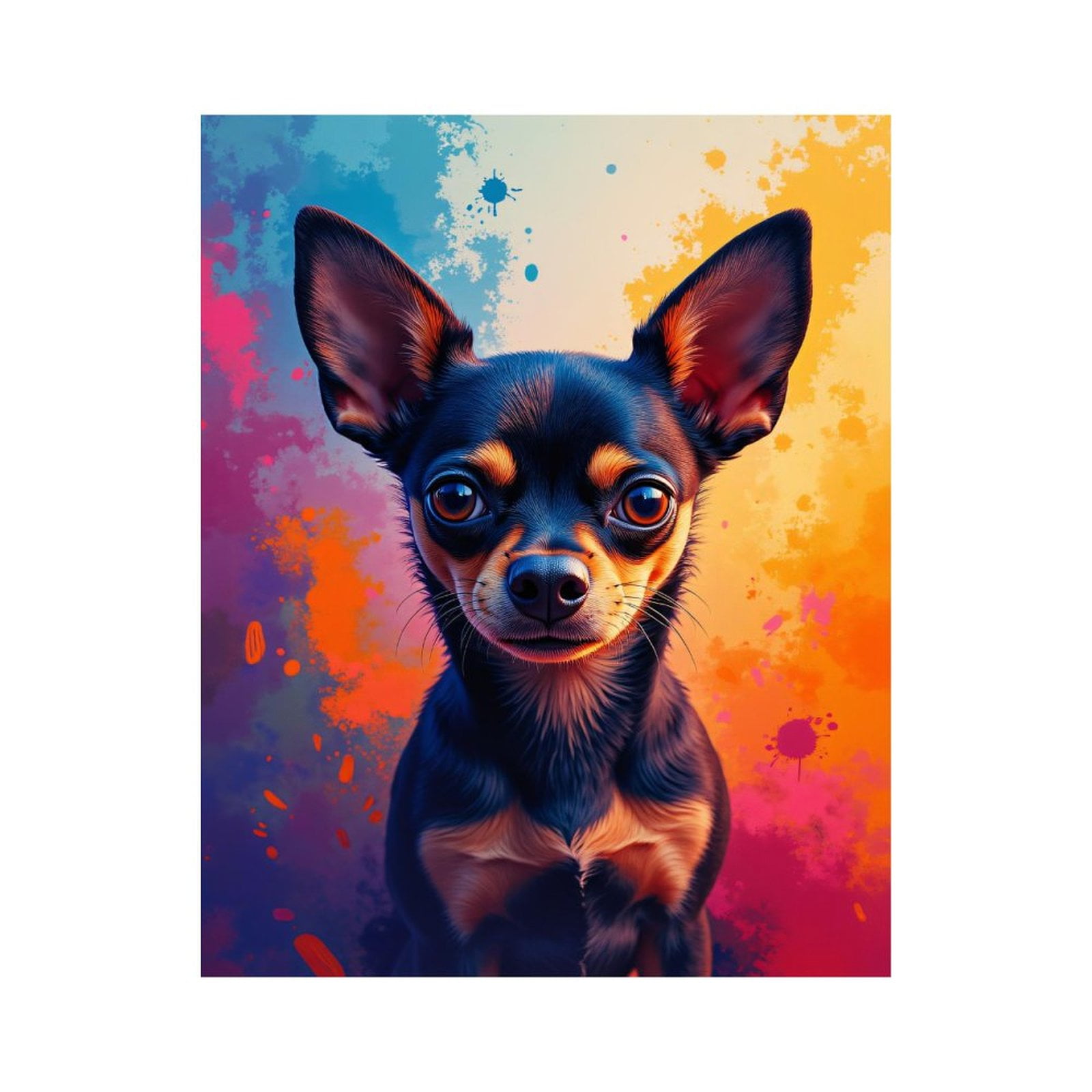 Paint By Numbers Kit for Adults Beginner - DIY Colorful Chihuahua Portrait Art Canvas Painting Kits for Adults, Frameless Paint By Number for Adults for Home Wall Decor 16x20 Inch
