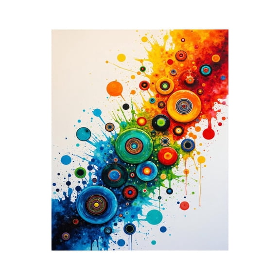 Paint By Numbers Kit for Adults Beginner - DIY Colorful Circular Splash Art Canvas Painting Kits for Adults, Frameless Paint By Number for Adults for Home Wall Decor 16x20 Inch