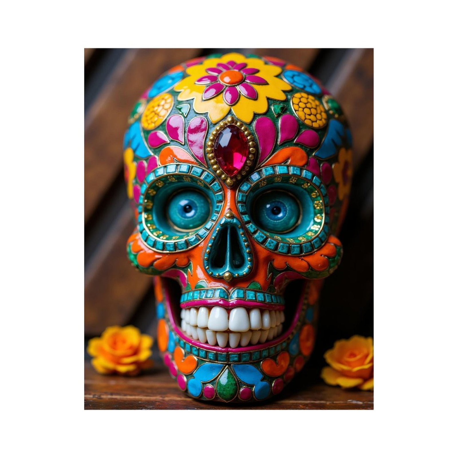 Paint By Numbers Kit for Adults Beginner - DIY Colorful Decorative Skull Art Canvas Painting Kits for Adults, Frameless Paint By Number for Adults for Home Wall Decor 16x20 Inch