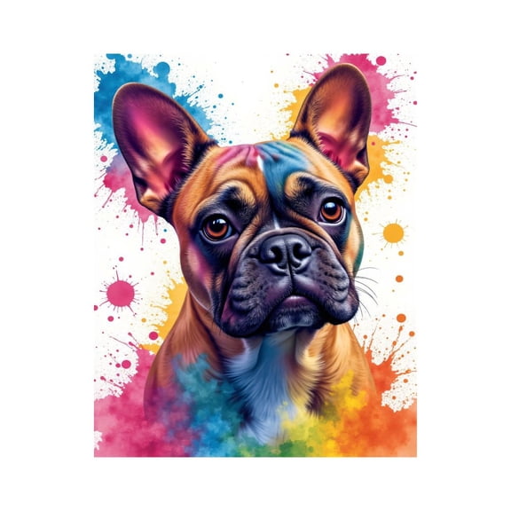 Paint By Numbers Kit for Adults Beginner - DIY Colorful Dog Art Splatter Background Canvas Painting Kits for Adults, Frameless Paint By Number for Adults for Home Wall Decor 16x20 Inch