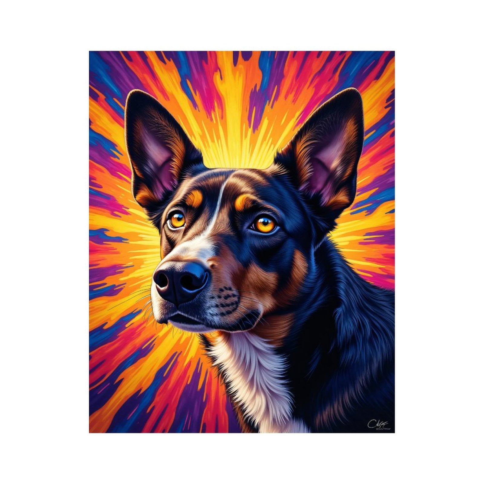 Paint By Numbers Kit for Adults Beginner - DIY Colorful Dog Portrait Art Vibrant Canvas Painting Kits for Adults, Frameless Paint By Number for Adults for Home Wall Decor 16x20 Inch