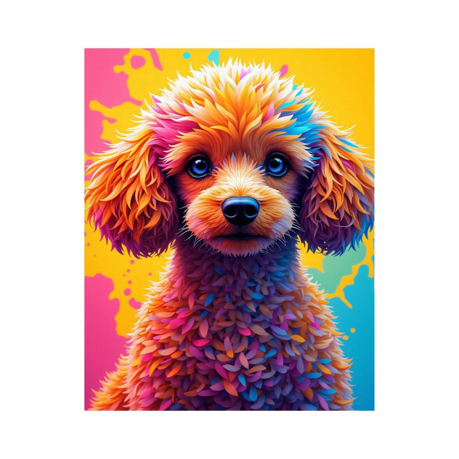 Paint By Numbers Kit for Adults Beginner - DIY Colorful Dog Vibrant Art Design Canvas Painting Kits for Adults, Frameless Paint By Number for Adults for Home Wall Decor 16x20 Inch
