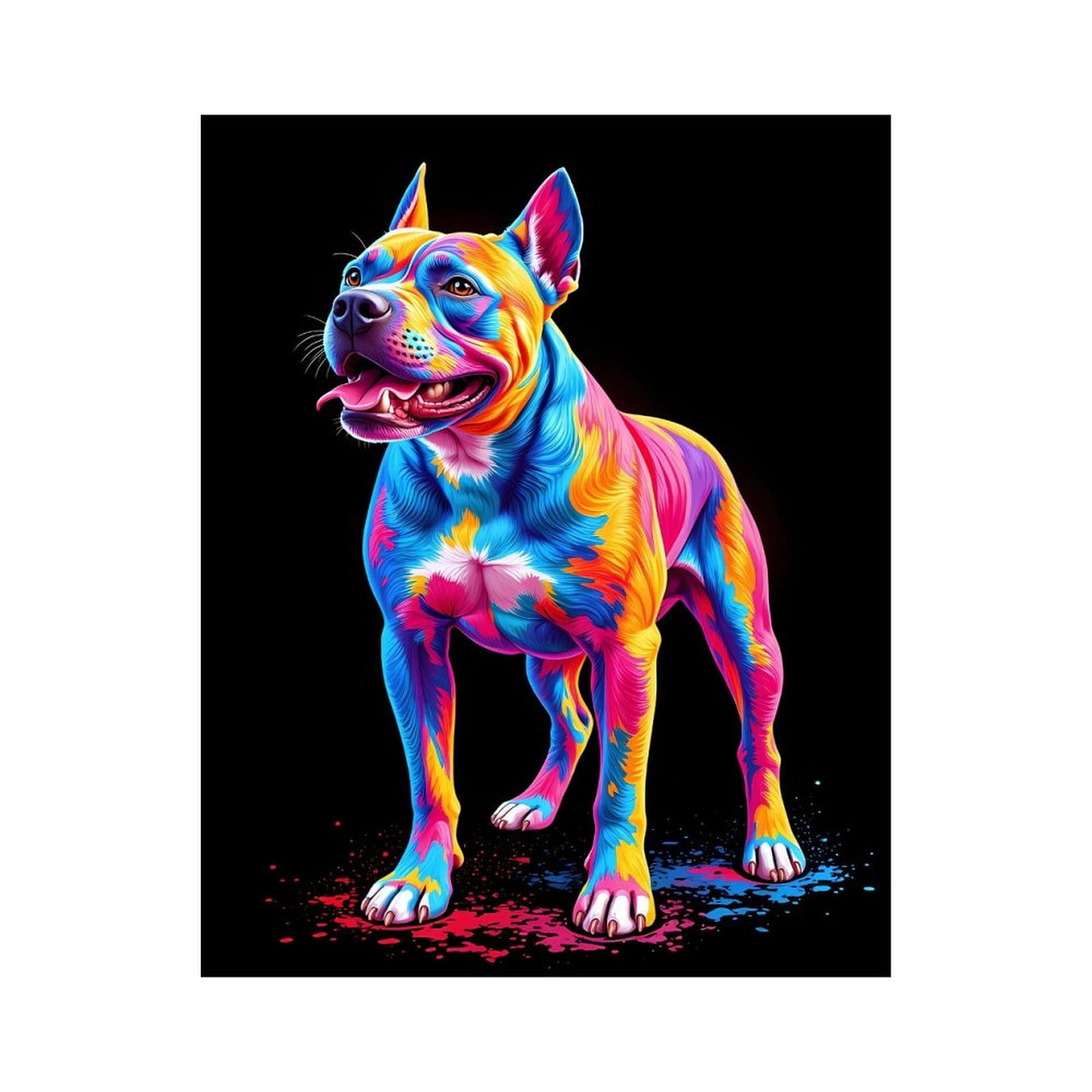 Paint By Numbers Kit for Adults Beginner - DIY Colorful Dog Vibrant Art Design Canvas Painting Kits for Adults, Frameless Paint By Number for Adults for Home Wall Decor 16x20 Inch