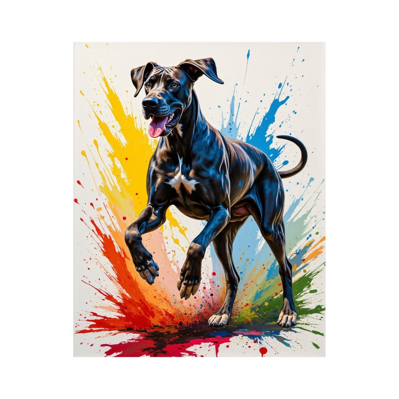 Paint By Numbers Kit for Adults Beginner - DIY Colorful Energetic Dog Splatter Art Canvas Painting Kits for Adults, Frameless Paint By Number for Adults for Home Wall Decor 16x20 Inch