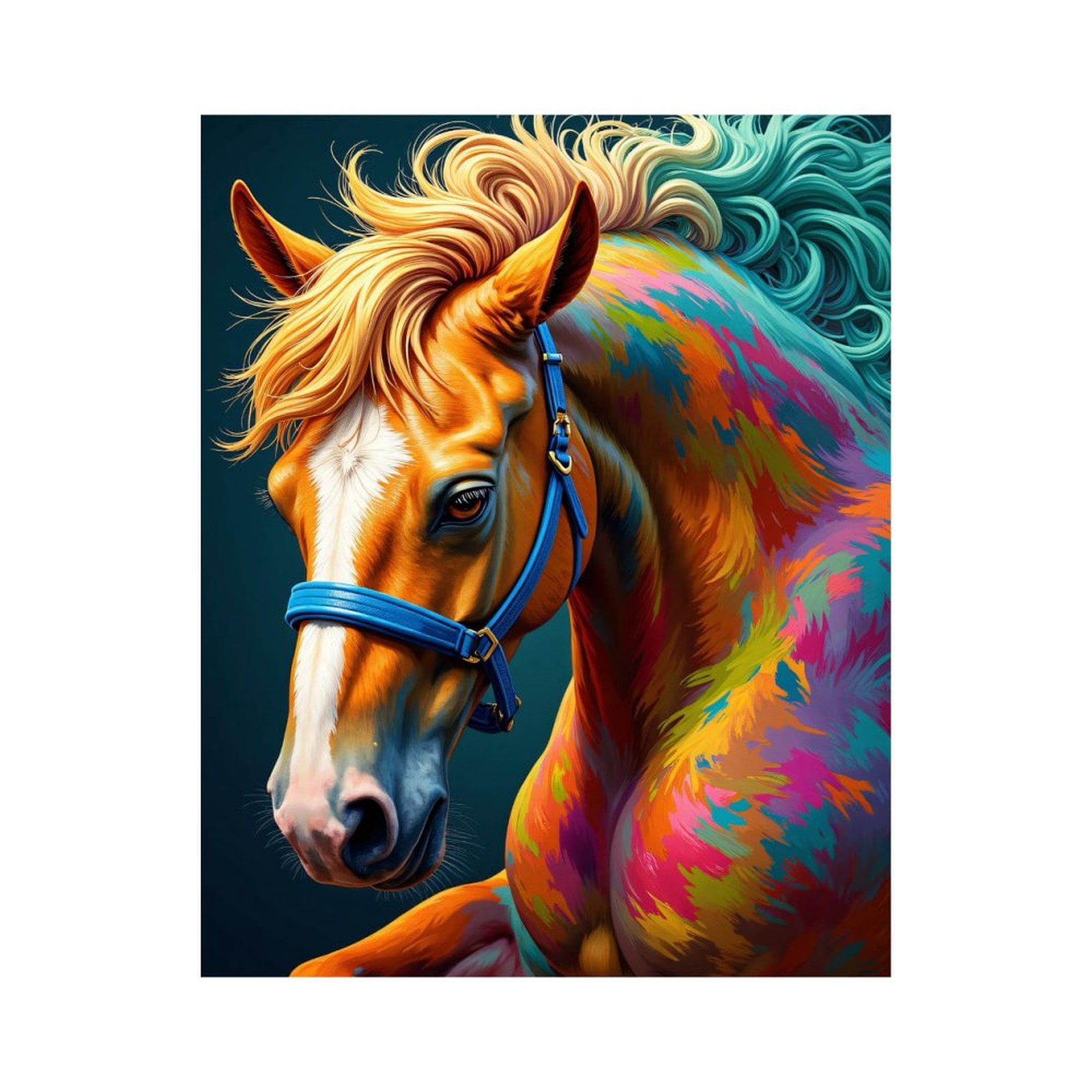 Paint By Numbers Kit for Adults Beginner - DIY Colorful Equine Portrait Art Piece Canvas Painting Kits for Adults, Frameless Paint By Number for Adults for Home Wall Decor 16x20 Inch